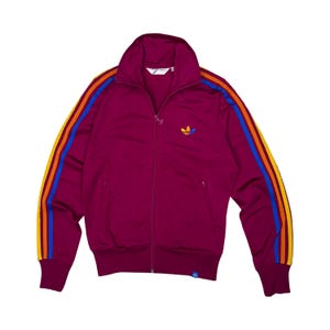 Vintage Adidas Originals Trefoil Striped Track Top Jacket Big Logo Ladies Size 12 Multicolor