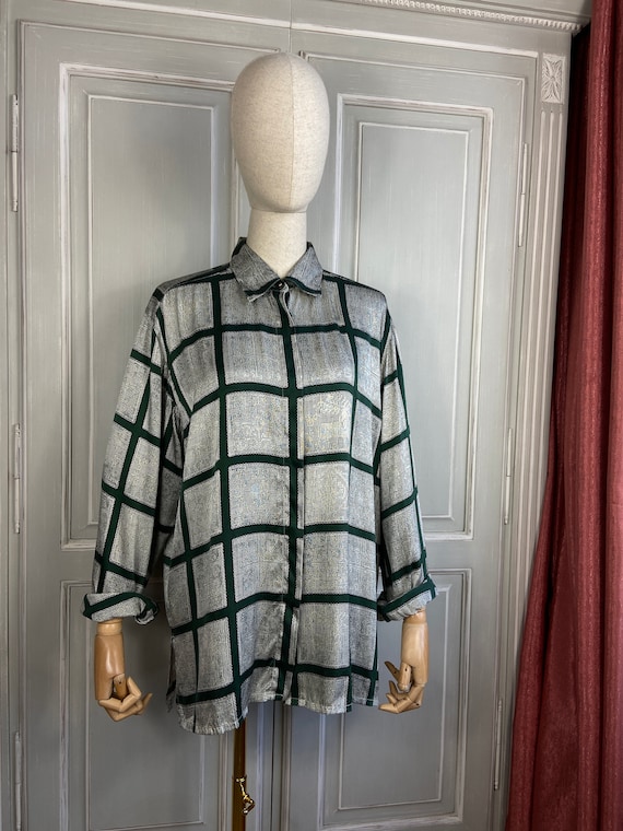 Vintage 80-90s Gucci Silk Blouse Button Down Shirt