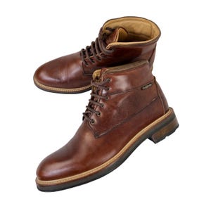 Russell & Bromley bruna läderstövlar i militärstil i Gorpcore-stil