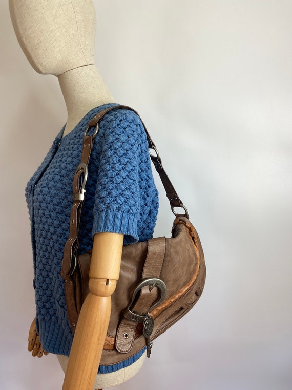 Vintage Dior Gaucho Brown Leather Tote Bag