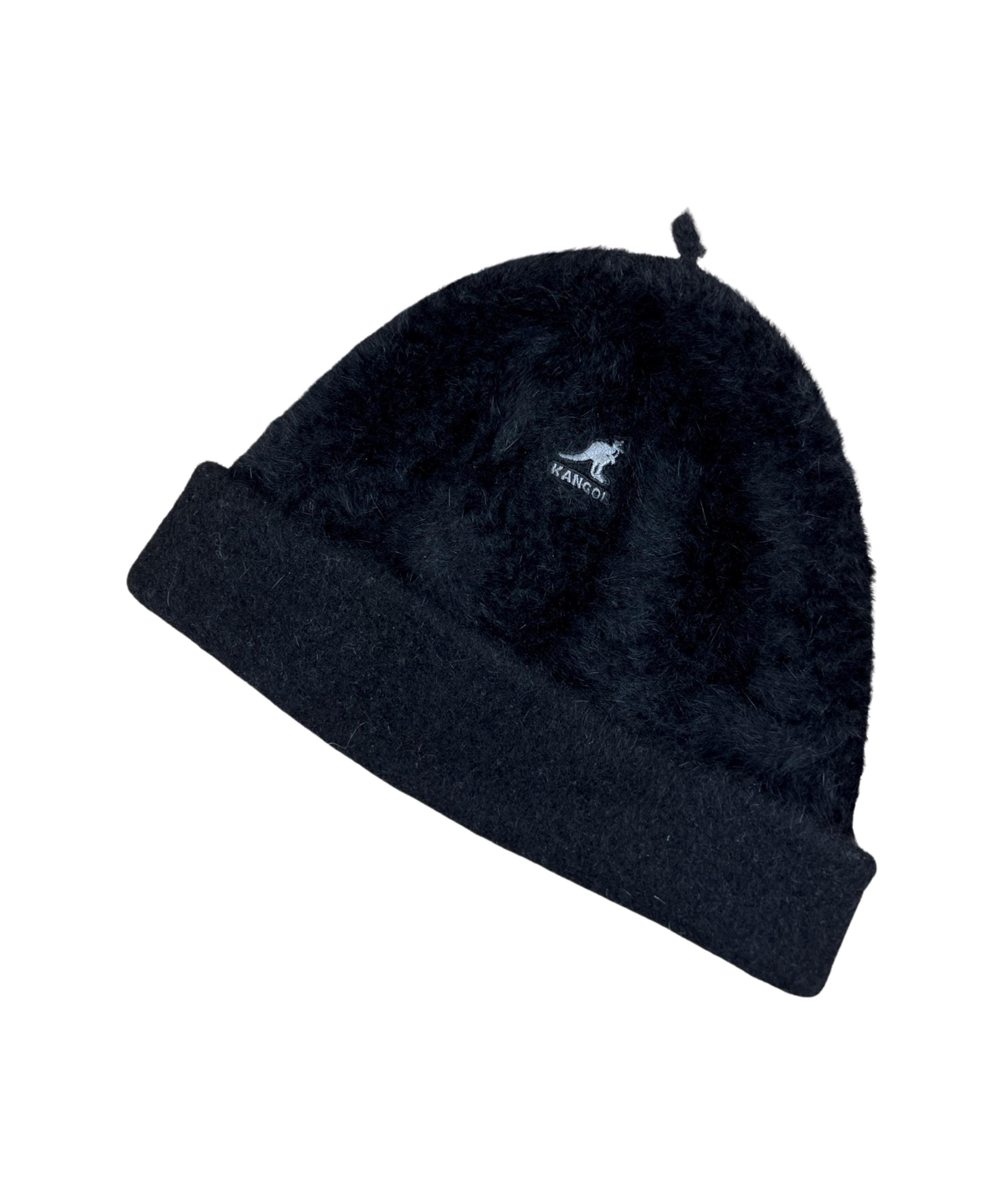 Vintage Kangol Black Angora Beanie Beanie Hat Mohair Style  display picture 1