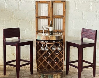 Rustic Reclaimed Wood Wine Cabinet