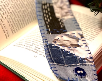 Boro Bookmarks / Denim bookmark / Eco-responsible bookmark/ upcycling