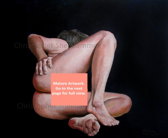 Foot View Nudes - Signed Nude Male Art Print of Male Figure on Side Way in 5 - Etsy