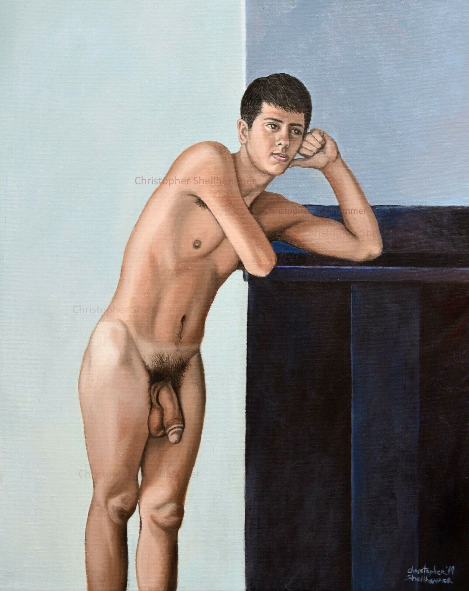 Signed Nude Male Art Print of Model Lean on Mantel in 5 Sizes. - Etsy  Denmark