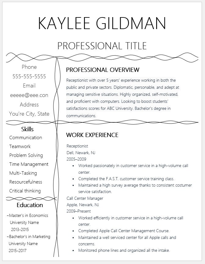 Basic Clean Resume Template - Etsy