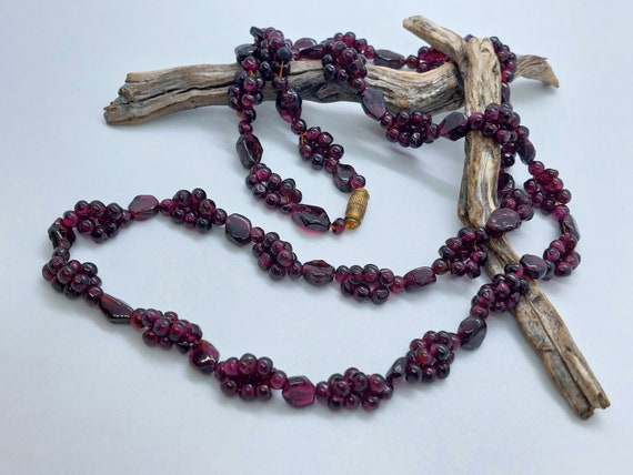 Gemstone GARNET necklace with red gemstone pebble… - image 7