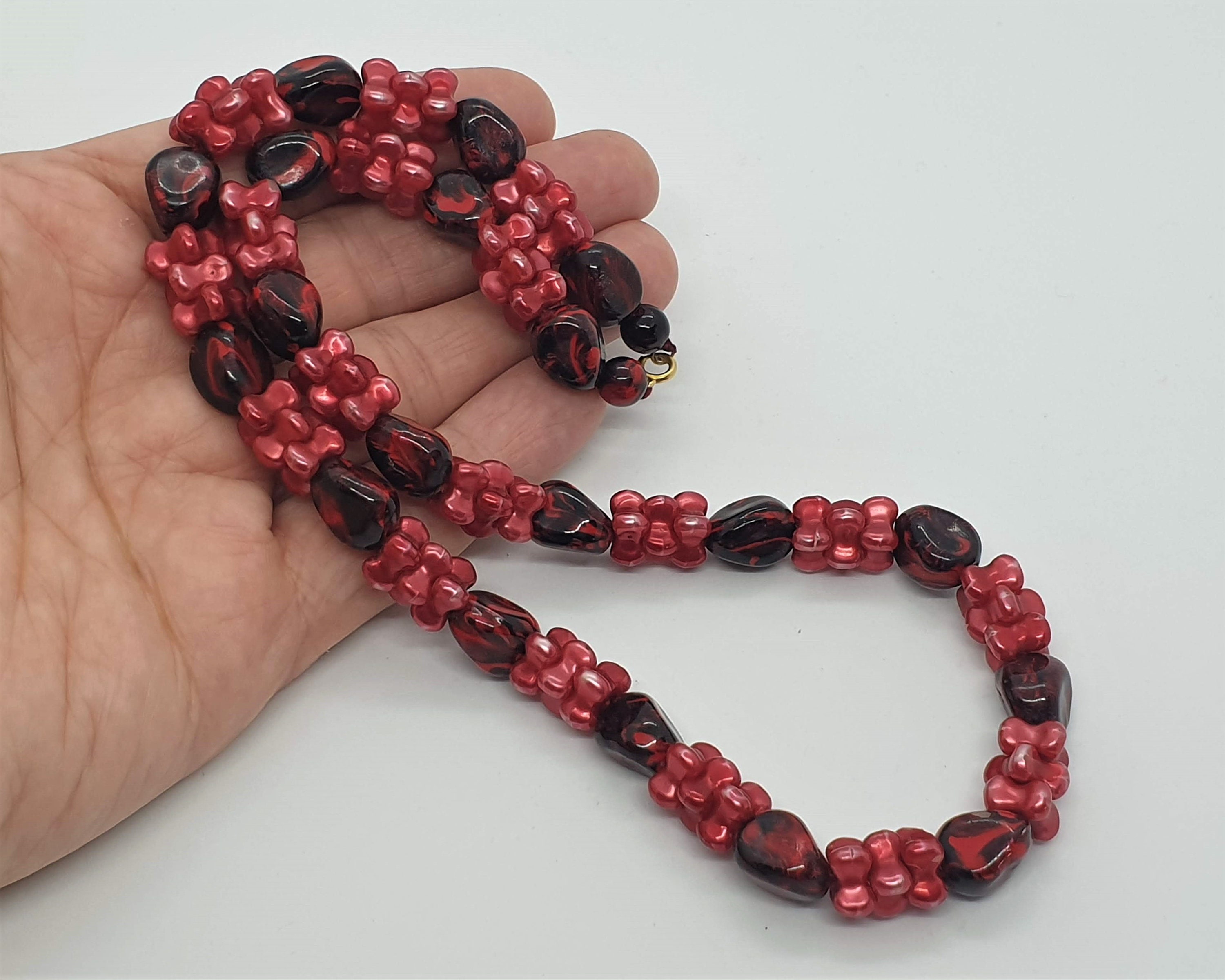 Red costume jewelry necklaces discount