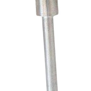 May include: A silver metal tool in a T-shape. The top section is rectangular with a beveled edge, and the stem is cylindrical. This tool is likely used for a craft or mechanical task.