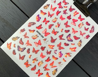3D Nail Stickers Butterfly / nail sticker / nail art stickers / butterfly nails / butterfly stickers / pink butterfly /
