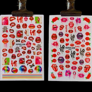 3D Nail stickers Lips HG-84 / nail sticker / nail art stickers / lips nails / lips stickers / red stickers /