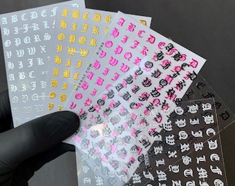 Pegatinas 3D para uñas A-099 / Calcomanía dorada para uñas / Envoltura para uñas / Arte de uñas dorado / Calcomanía de agua para uñas / Pegatina para uñas / Suministros para uñas / Uñas de aluminio / Arte de uñas /