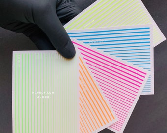 3D nail stickers Light  A-088 / neon nail decal / nail wrap / neon/ neon nail / nail sticker / nail supply / foil nail/ nail art/