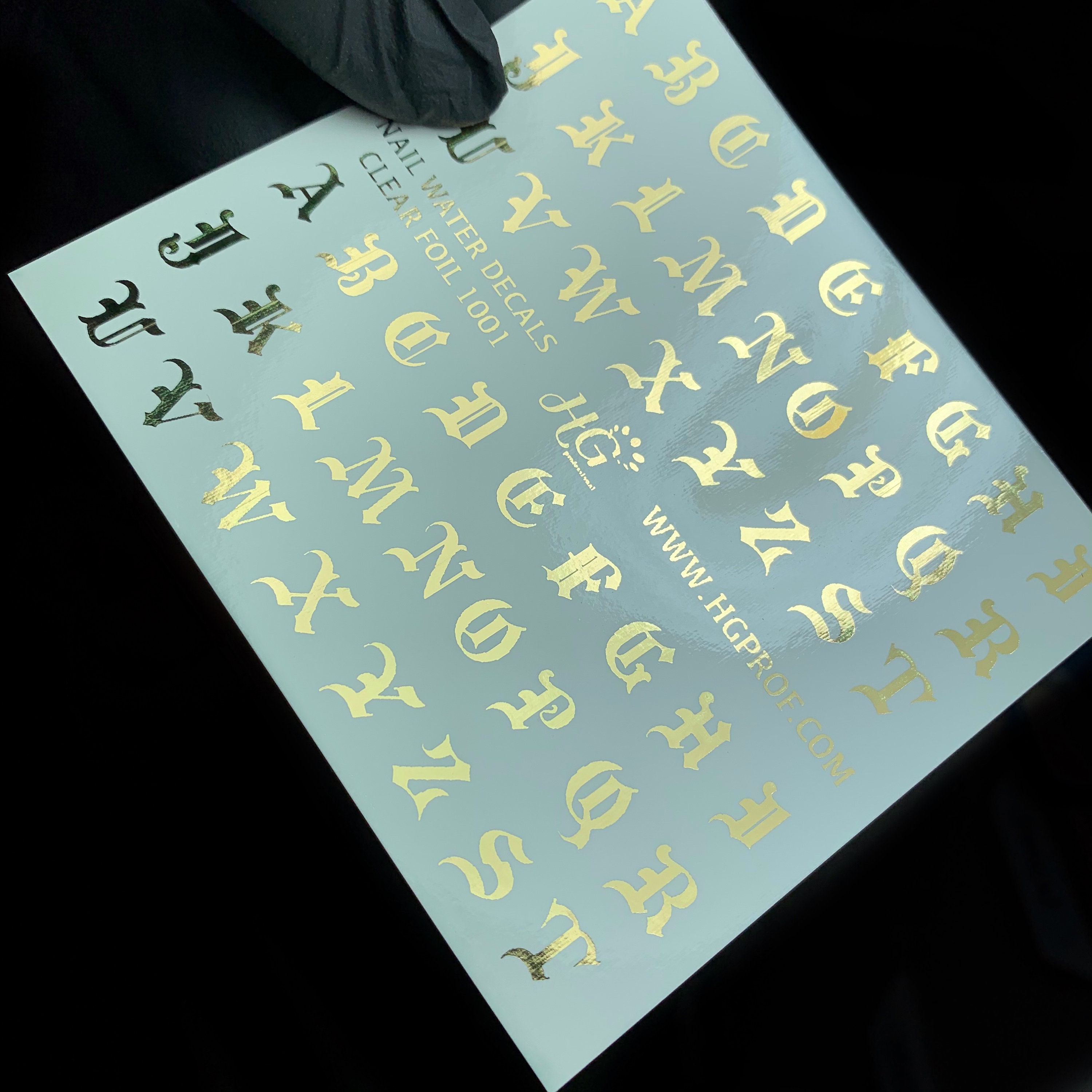 Gold Alphabet letters Nail Water Decals