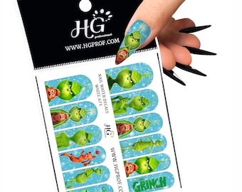 673 Water Decals, The Grinch, Winter, Christmas.