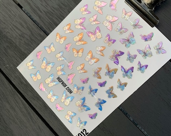 3D Nail Stickers Butterfly HOLO/ nailsticker / nail art stickers / butterfly nails/ nail adhesive stickers / nail decals /