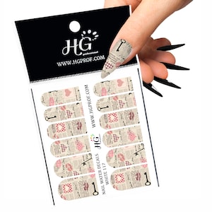 WHITE_117 / water decals / nail decals / nail slider / nail decal / nail sticker / nail stickers / winter nails / nails decals / nails decal