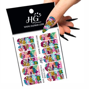 3.5*2.6 inches CLEAR_HG-4004  Water Decals  nail art  nail stickers  nail decal  nails decal  nail decals  nails decals