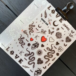 3D Nail Stickers Snake Black & White / nail wrap / nail art / nails/ nail / nail sticker / nail wraps / snake nails /