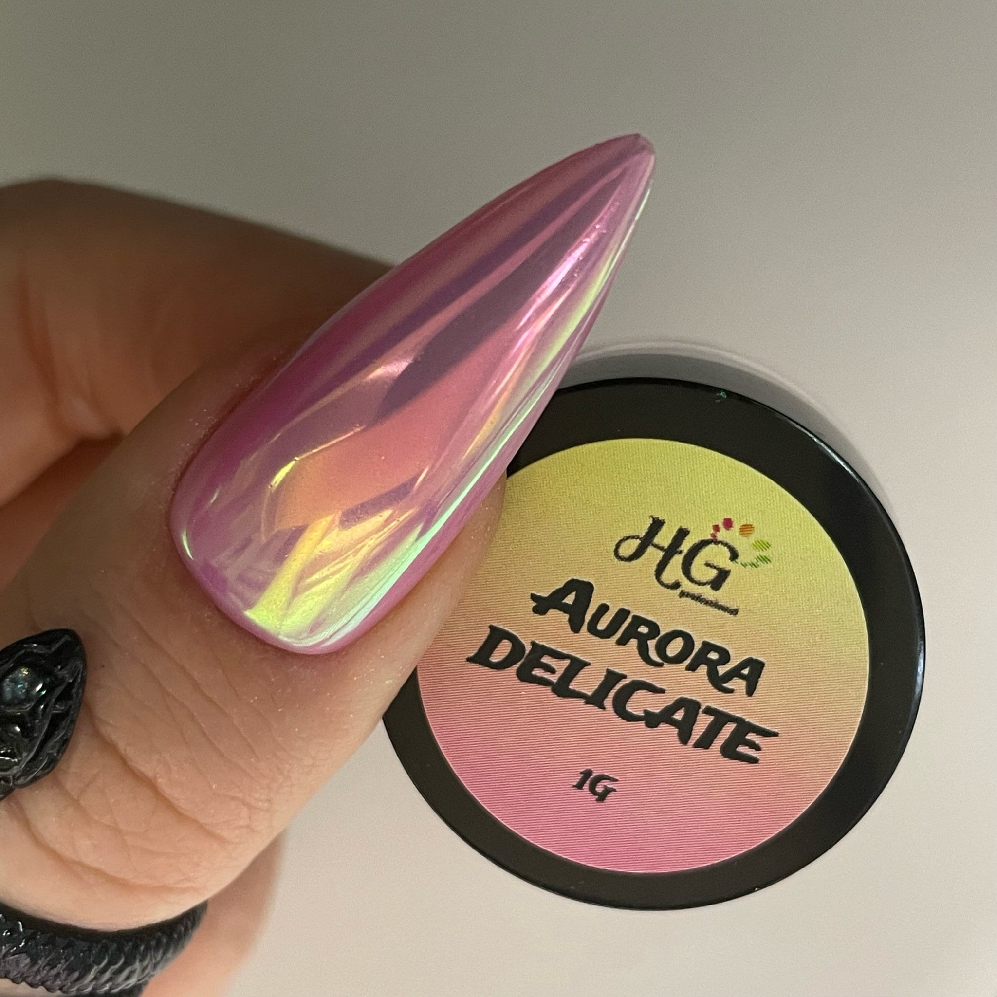 AB UNICORN AURORA NAIL CHROME POWDER Crystal MIRROR EFFECT RAINBOW