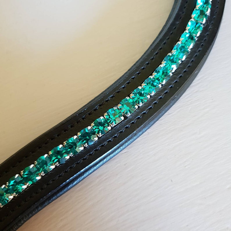 Pearly Ponies Preciosa Crystal inlay browband Blue Zircon image 0