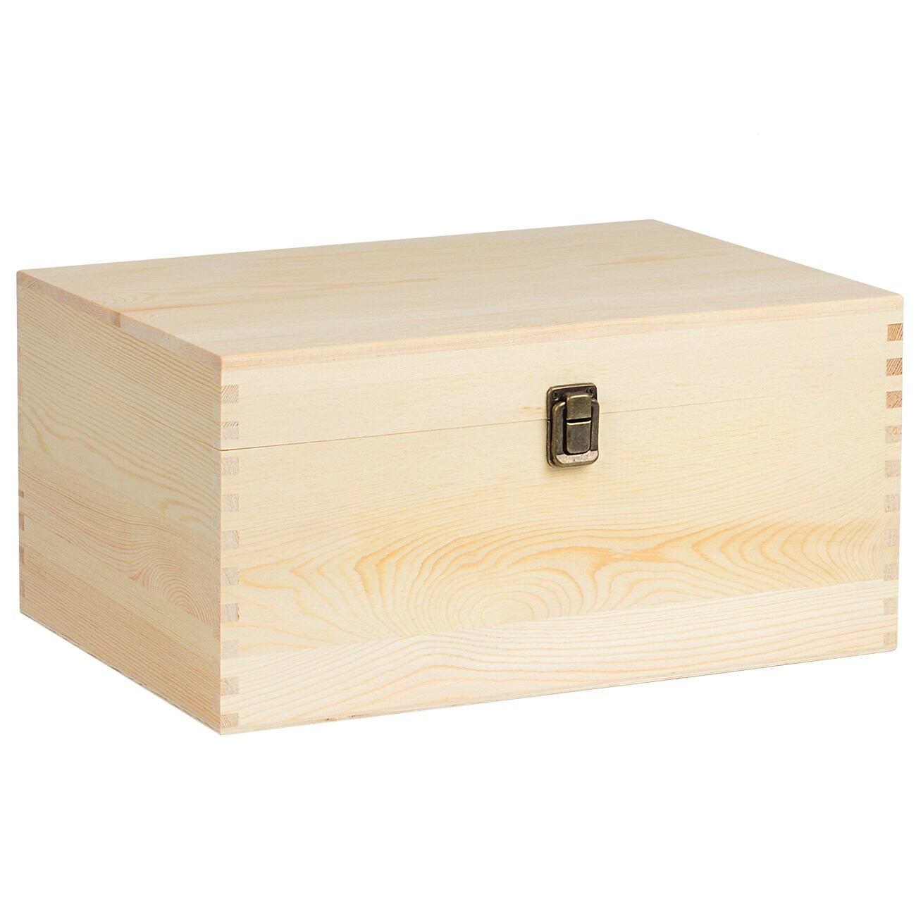 Extra Large Rectangle Unfinished Pine Wood Box Natural DIY Craft Stas…