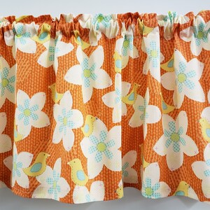 Orange Chicks & Flowers Valances (Set of 2) K4