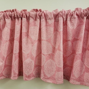 Pink Yellow & White Plaid or Leaves or Dots Valances (Set of 2) K4