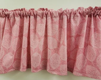 Pink Yellow & White Plaid or Leaves or Dots Valances (Set of 2) K4