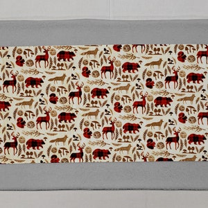 Forest Animals Woodsy on Gray Terrycloth Bathmat