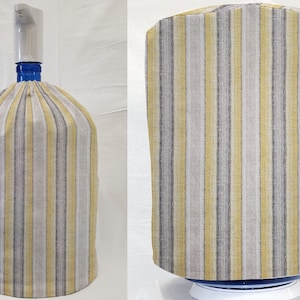Yellow Gray Beige Stripes Water Bottle Cover