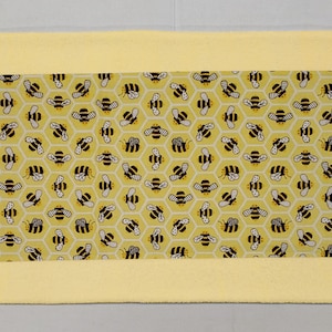 Honey Bees on Yellow Terrycloth Bathmat