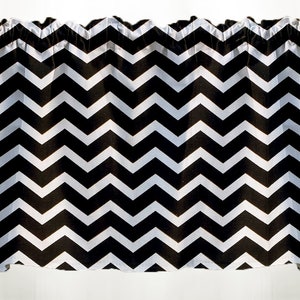 Black and White Chevron Swags, Valances or Curtains