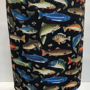 Fish on Black 3 or 5 Gallon Water Bottle Cover