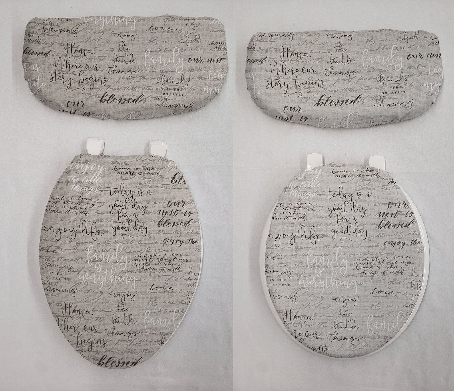 Family Love Words Toilet Seat Lid and Tank Cover Set Etsy