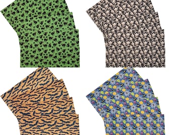 Halloween Mummies Bats Cats Pumpkin Witch Spider Skull Placemats (4 Shapes & 4 Patterns Available)