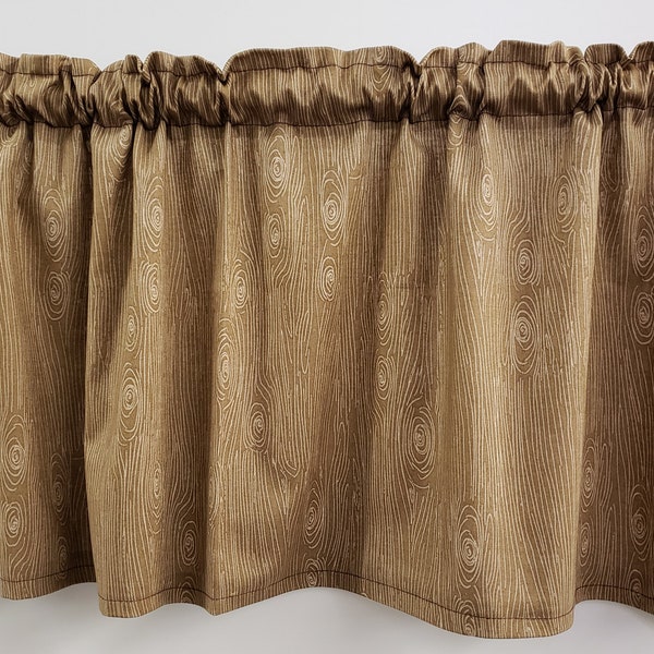 Brown Woodgrain Woodland Valances (Set of 2) K3