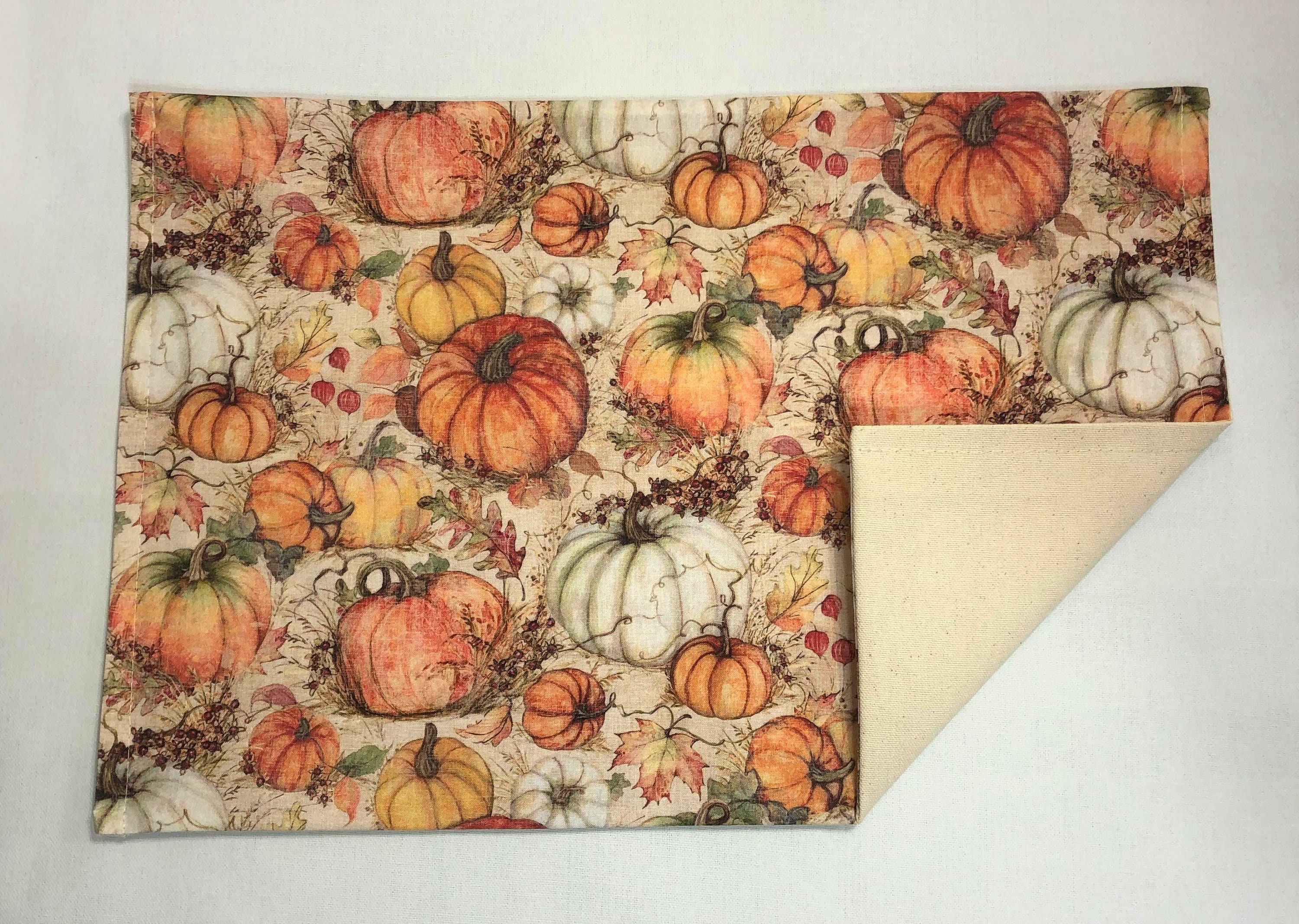 Fall Pumpkins & Leaves Table Runner Placemats Coasters and | Etsy