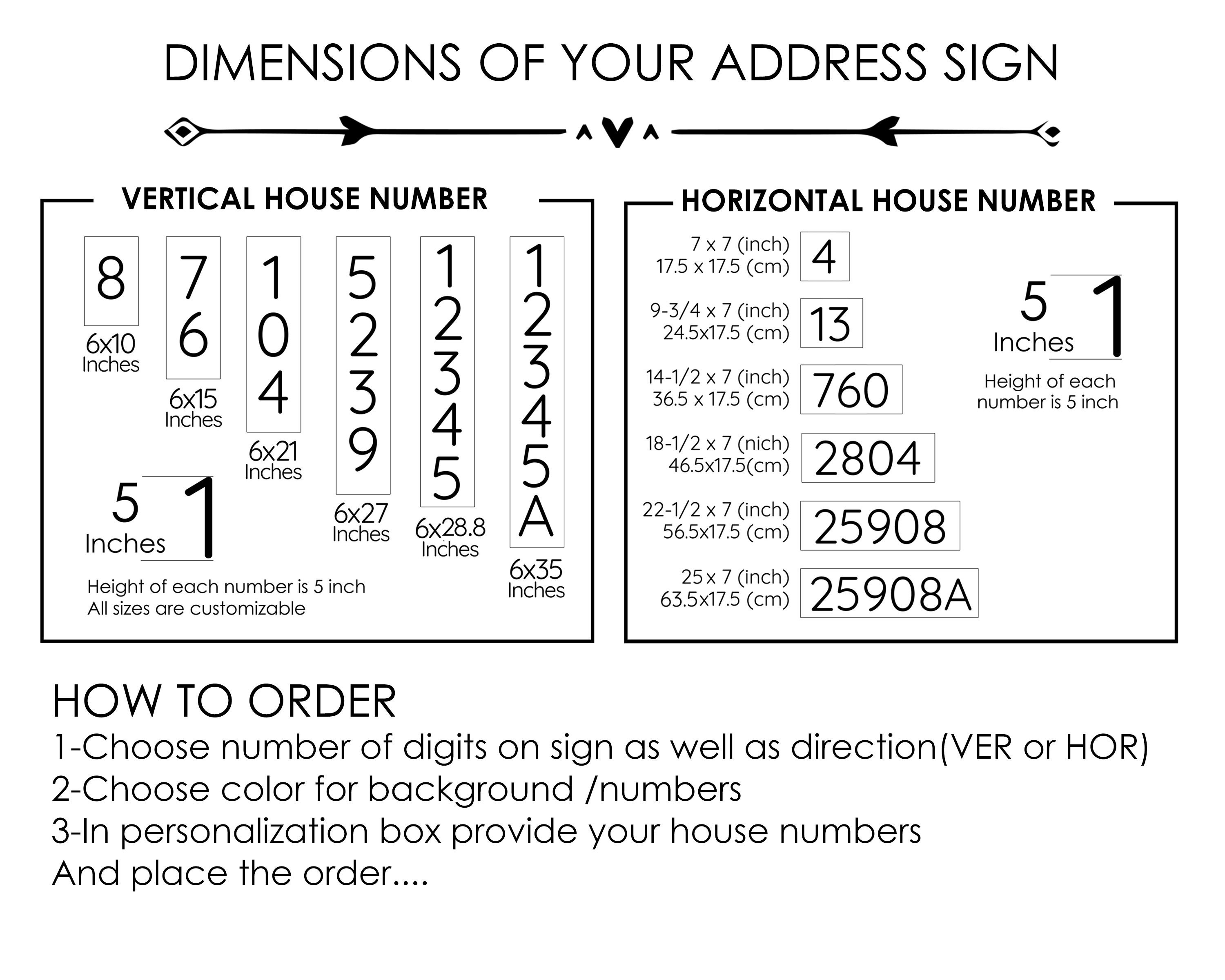 House numbers vertical and horizontal mode modern house Etsy