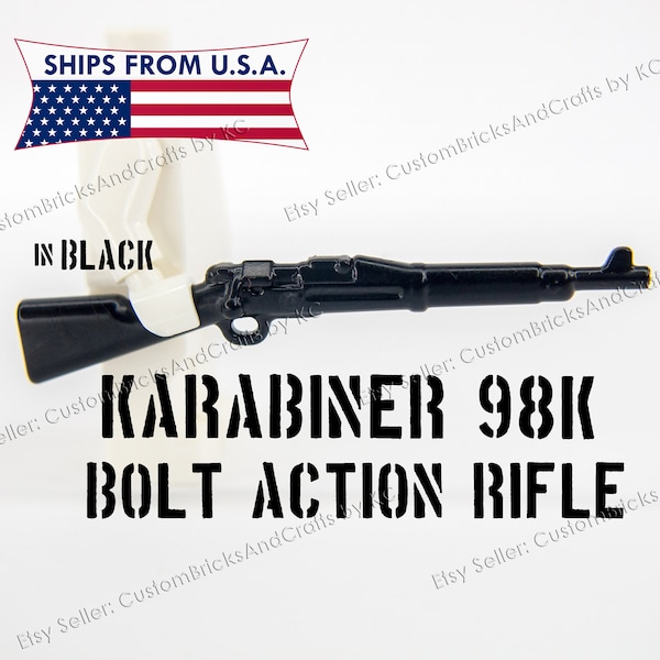 Karabiner 98K Bolt Action Rifle • CUSTOM TOY Brick Weapons for Minifigs -Black