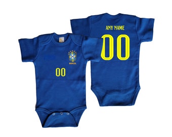 Baby Neymar Jr #10 Brazil Soccer Jersey Baby Infant and Toddler Onesie Romper Premium Quality