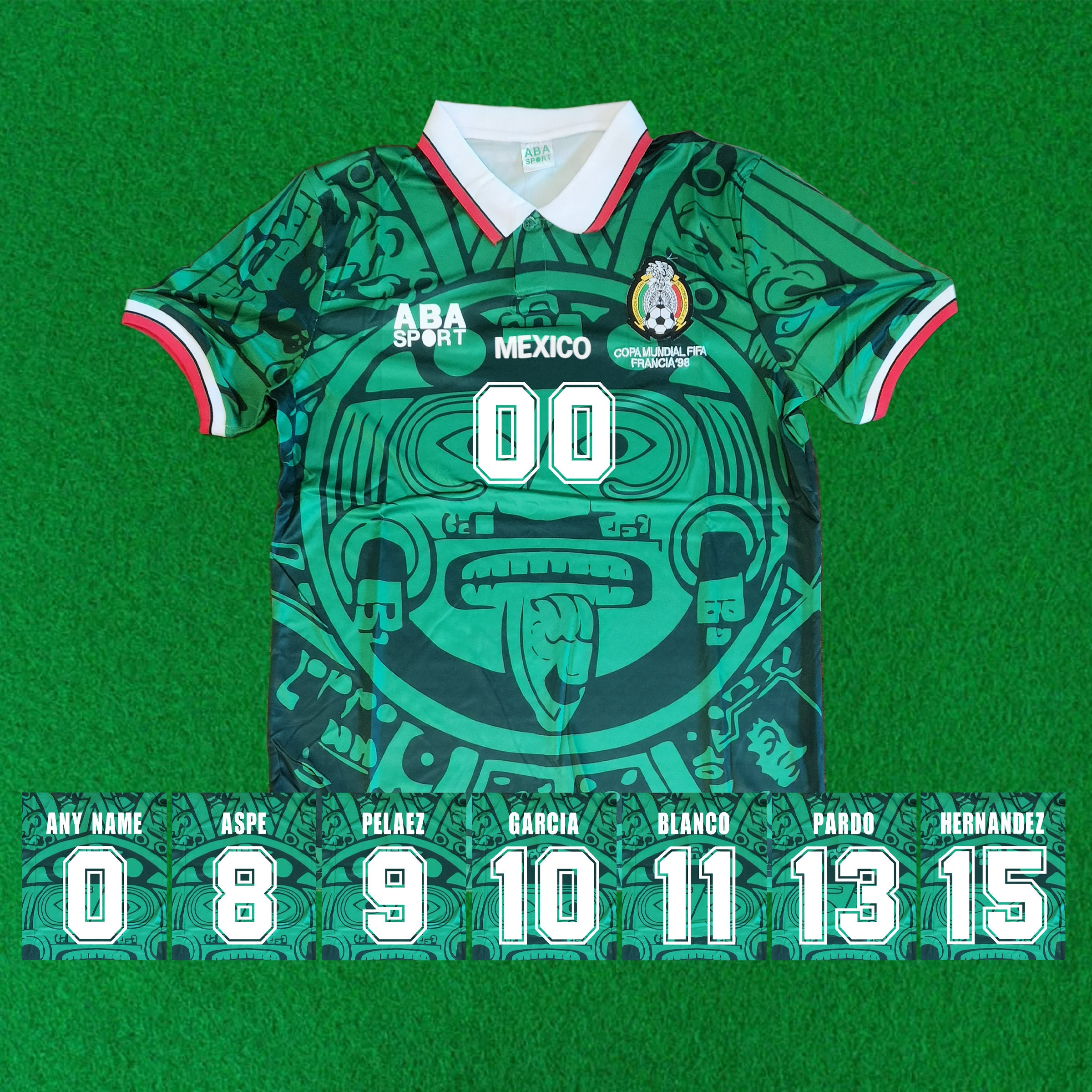 SportsAZ Mexico Jersey Retro 1998 Soccer Jersey | Men's Long Sleeve Soccer Jersey | Mexico National Soccer Team