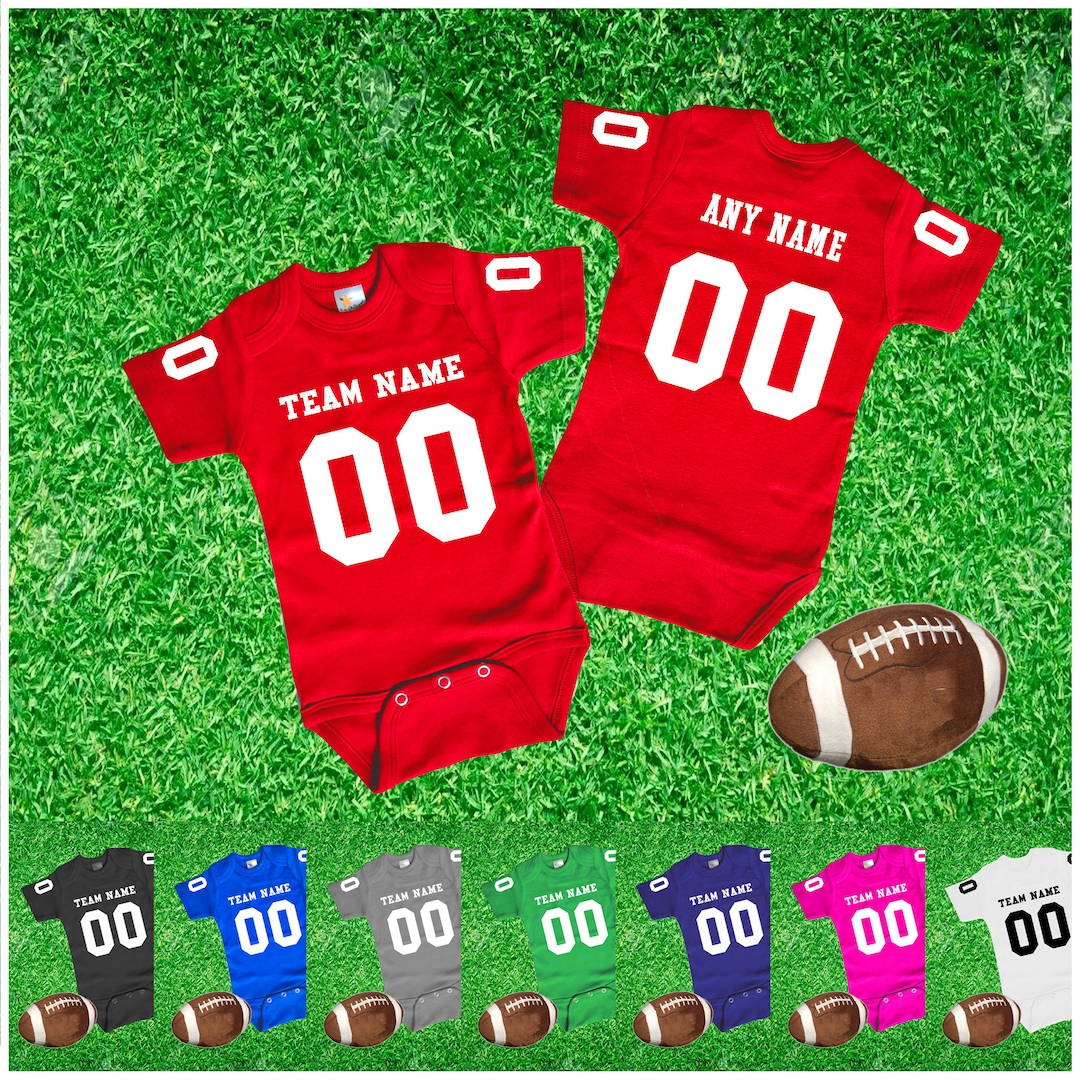 Custom baby football jersey style bodysuit etsy