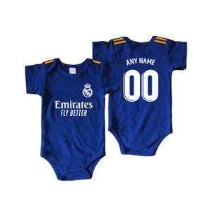 Real Madrid Away Blue Inspired Soccer Baby Jersey Bodysuit - Etsy Denmark