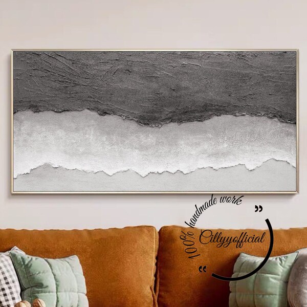 Extra Large Black and Grey Wall Art Etsy