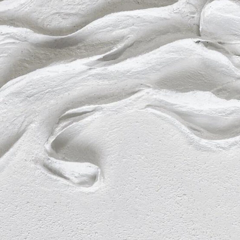 Large 3D White Texture Painting, White Texture Wall Art,white