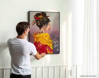 Japanese Geisha Art Print Original and Unique #9 Exclusive and Only on Fowler & Astbury Gallery