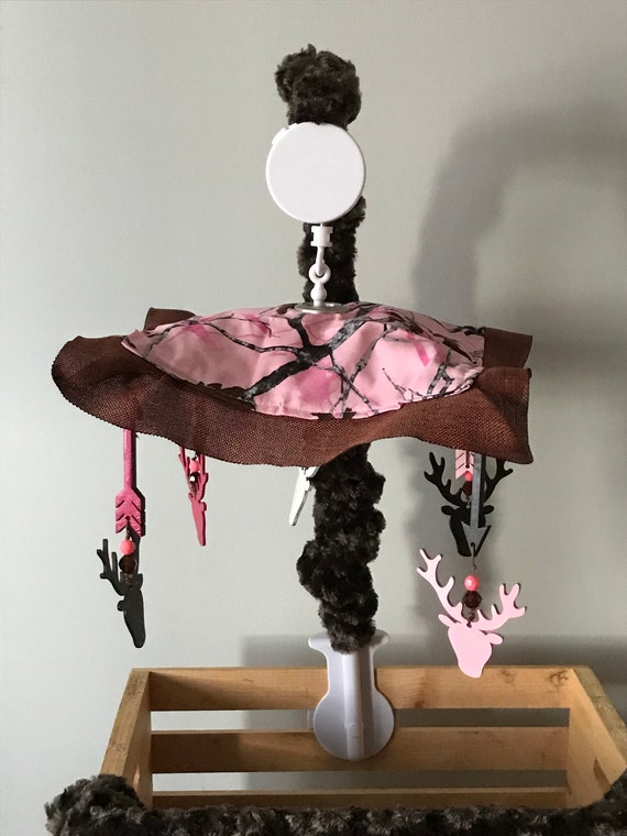 Handmade Custom Pink Camo And Deer Head Baby Mobile Crib Etsy