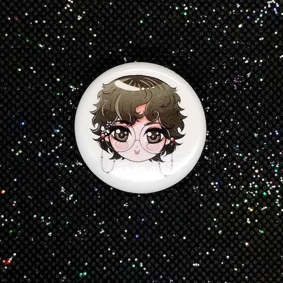 Monsta X Hyungwon Curly Hair Metal Pin Back Button Etsy