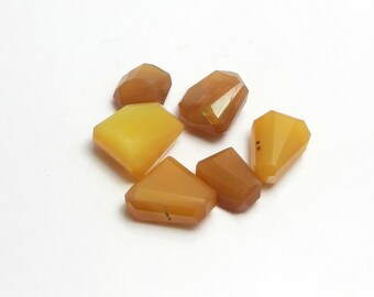 20 Ct. Natural Yellow Quartz Tumbled Faceted Smooth Loose Gemstone, Top Quality Yellow Quartz Gemstone, For Jewelry, 9x6 to11x12 mm